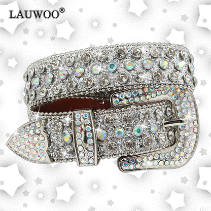 Luxury Rhinestone Belt – Diamond Crystal Studded Fashion Pin Buckle Belt for Women, Stylish Jeans Decoration