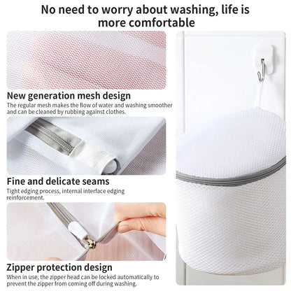 Reusable Zipper Laundry Bag for Washing Machine – Coarse Mesh Organizer for Lingerie, Shoes, Bras & Clothes
