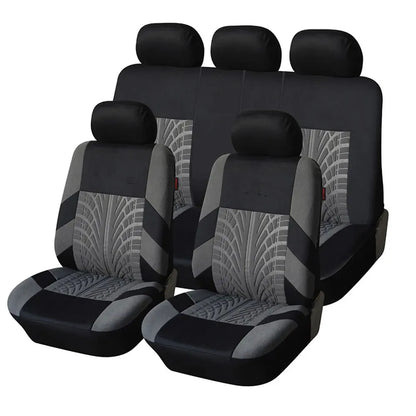 Universal Full Set Car Seat Covers – Front Split & Rear Bench Cloth Protectors for SUV, Sedan & Van Automotive Interior Protection Accessories
