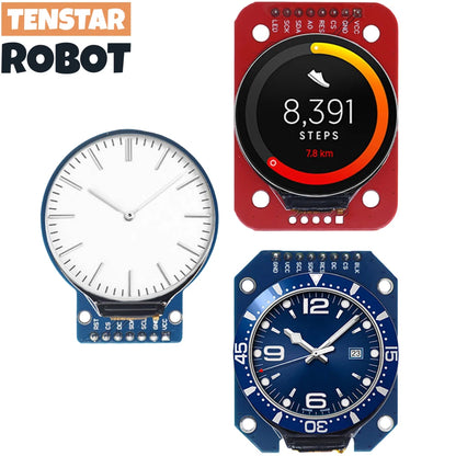 1.28-Inch Round TFT LCD Display Module 240x240 - GC9A01 RGB Screen with 4-Wire SPI Interface for DIY Projects