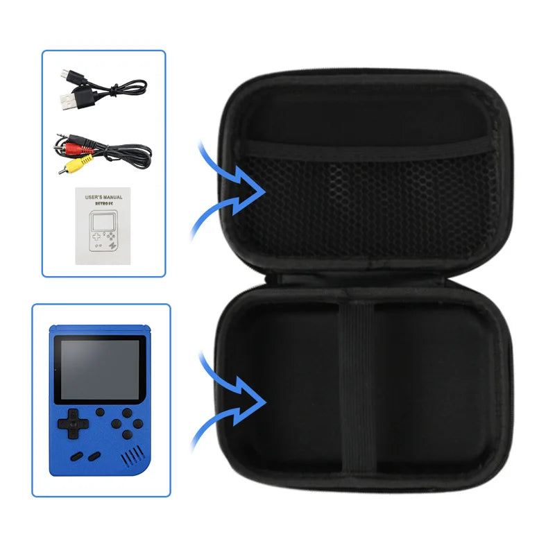 Carrying Case for R36S/GB300/FC/RG35XX Handheld Game Console – Portable Travel Storage Bag for Retro Mini Game Players