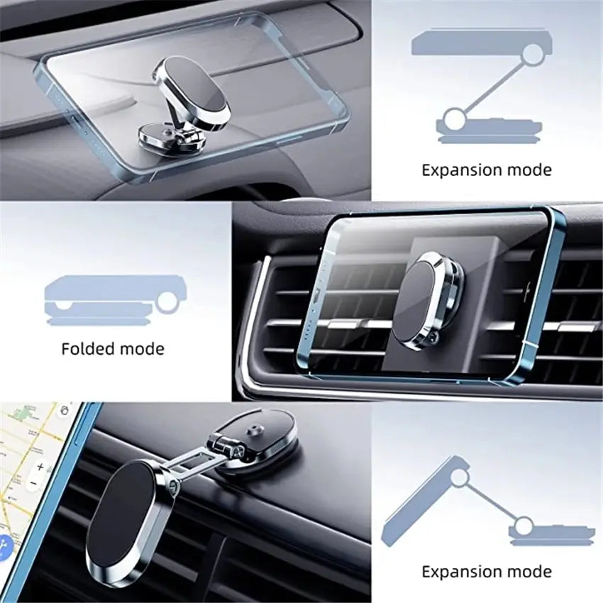 Magnetic Car Phone Holder Mount - Smartphone Stand with Strong Magnet for iPhone, Xiaomi, Samsung - Secure Cell GPS Support In-Car