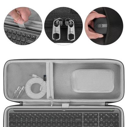 Geekria Keyboard & Mouse Combo Carrying Case – Protective Travel Bag for Logitech MK955 Signature Slim Wireless Keyboard & K950 Replacement Case