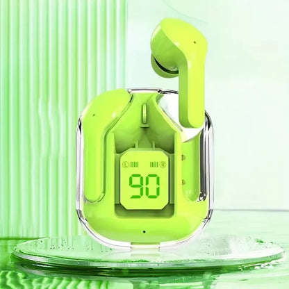 T2 Wireless Bluetooth Earphones - Transparent HiFi Stereo Headphones with LED Power Display