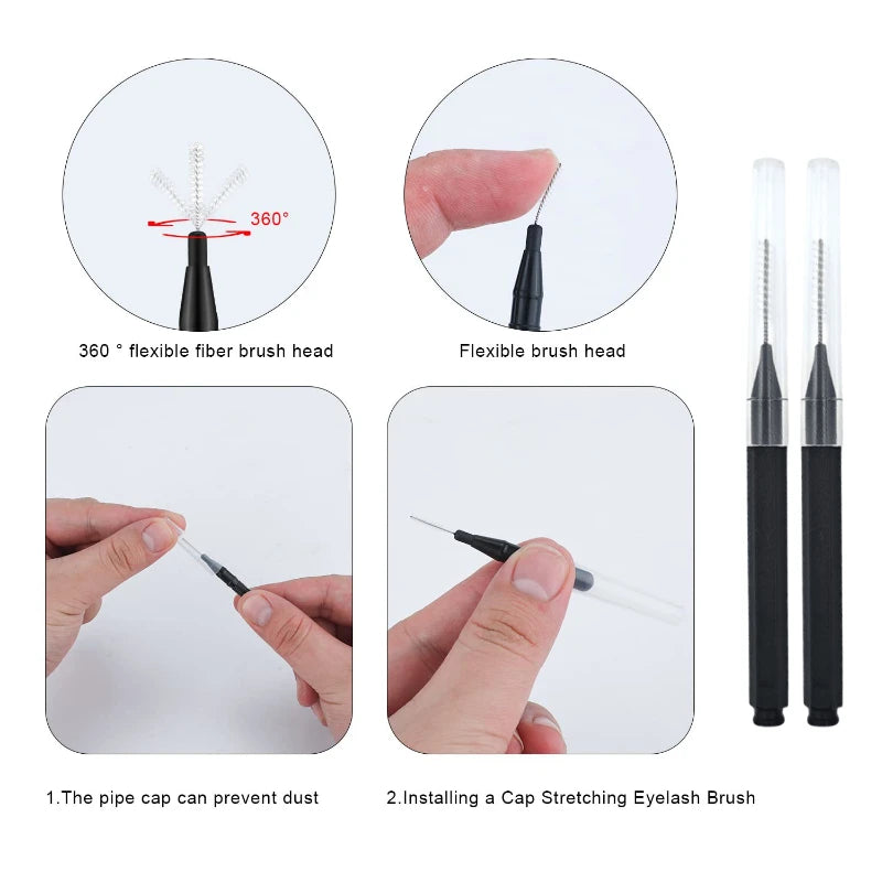 5/10/50PCS Mini Eyebrow & Lash Brushes – Disposable Bendable Brow Perm & Micro Eyelash Applicator Tools