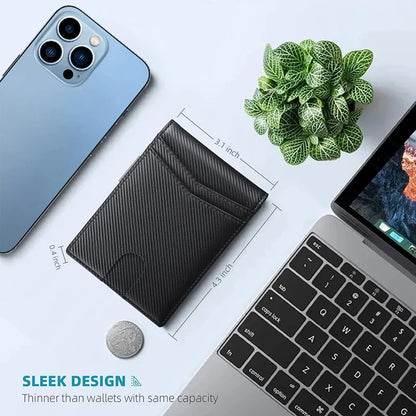 RFID Carbon Fiber Men’s Wallet — Slim Luxury Card Holder, Small Money Bag, Short Purse & Billfold for Men