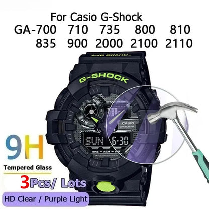 G-Shock Screen Protector - Tempered Glass Film for Casio GA-700, GA-710, GA-735, GA-800, GA-810, GA-835, GA-900, GA-2000, GA-2100 & GA-2110