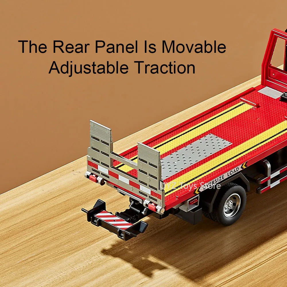 1:24 Electric Flatbed Cement Pump Truck Model — Diecast Alloy Toy with Sound & Light, Doors Open, Gift for Boys