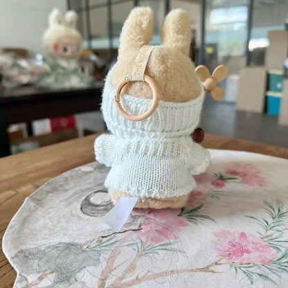 New LABUBU Doll Clothes Pendant Set — Bear Hat & Love Sweater DIY Accessories for Dolls, Cute Baby Outfit Christmas Gift