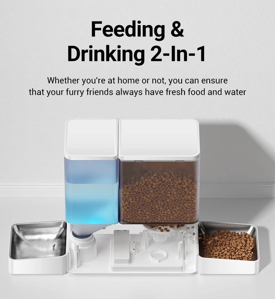 ROJECO 2-in-1 Automatic Pet Feeder & Water Fountain – 8.5L Dog Food Dispenser