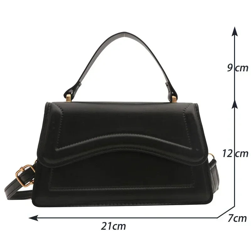 Women's PU Leather Crossbody Handbag – Solid Color Shoulder Purse & Small Messenger Tote Bag