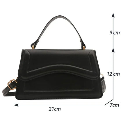 Women's PU Leather Crossbody Handbag – Solid Color Shoulder Purse & Small Messenger Tote Bag