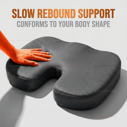 Travel Memory Foam U-Shaped Seat Cushion – Ergonomic Hip & Lumbar Support Pad for Office Chair, Car & Travel Comfort