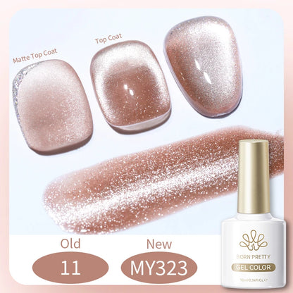 BORN PRETTY Cat Magnetic Gel Nail Polish 117 Colors 10ml Full Coverage Semi-Permanent Soak-Off Nail Varnish for Salon Manicure Glitter Cat Eye Nails