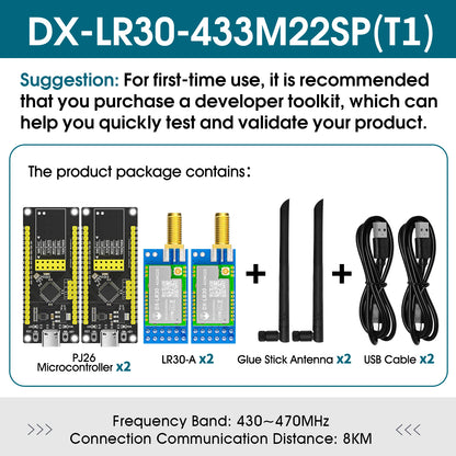 SX1262 LoRa Wireless Module - DX-LR30 22dBm Long-Range RF Module 433/475/868/915MHz