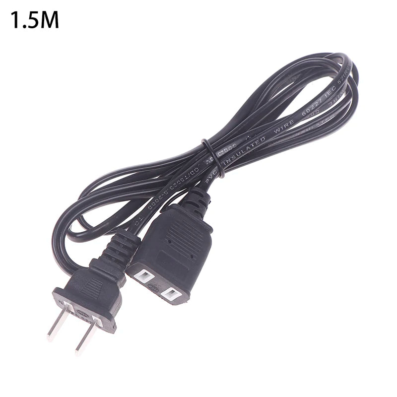 AC Power Cord with ON/OFF Switch - Two-Pin Plug Extension Cable Adapter for Home & Electronics