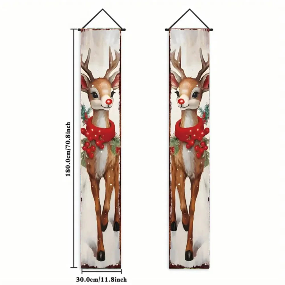 Christmas Hanging Door Banner – Antithetical Couplet Wall Decoration for Merry Christmas 2026 Party & Xmas Gift