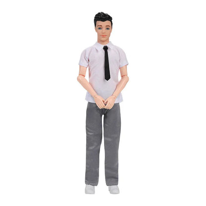 30cm Fashion Ken Doll – 1/6 Multi-Joint Movable Boyfriend with Clothes Suit, Dress-Up Toy for Kids
