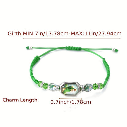 12pcs Mexican Saint Jude Bracelets – Handmade San Judas Tadeo Catholic Green String Rosary Bracelets Religious Gift Set