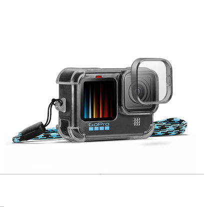 Protective White TPU Housing Case with Lens Cap Strap for GoPro Hero 9 10 11 12 13 Black Accessories