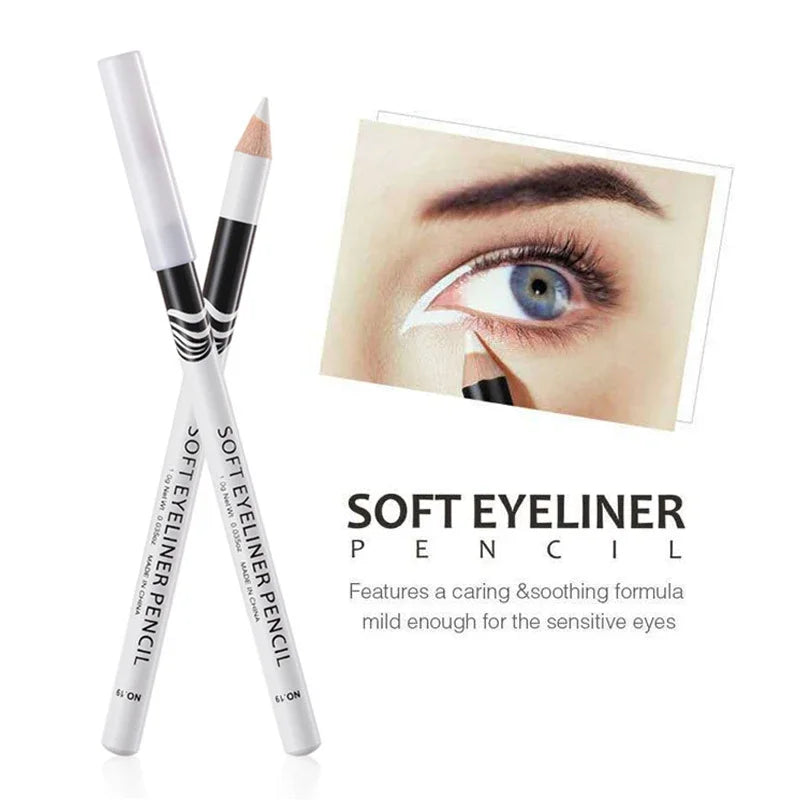 Waterproof White Eyeliner Pencil – Quick-Dry, Long-Lasting No-Bloom Eye Liner Pen for Professional Makeup