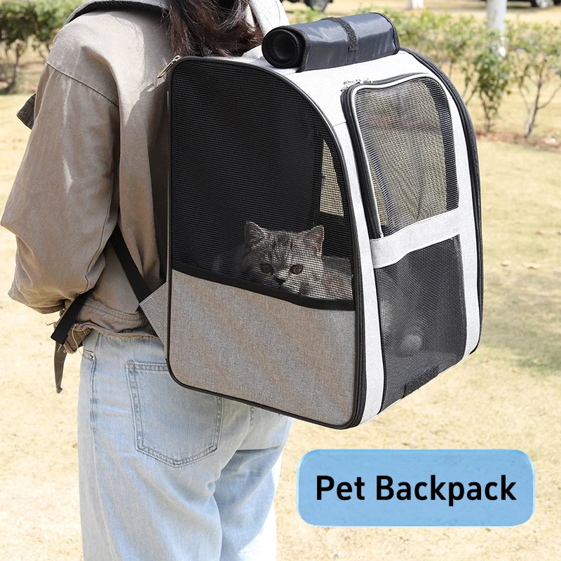 Lightweight Breathable Cat Backpack Carrier – Portable Travel Bag for Cats, Dogs & Small Pets