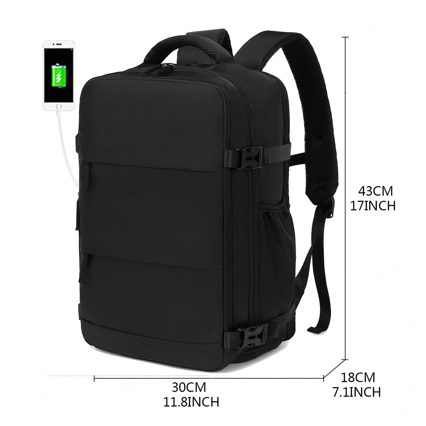 Travel Backpack for Men and Women: Airline Approved Waterproof Laptop Backpack - Fits 15.6-inch Laptop, School Bag with Shoe Compartment
