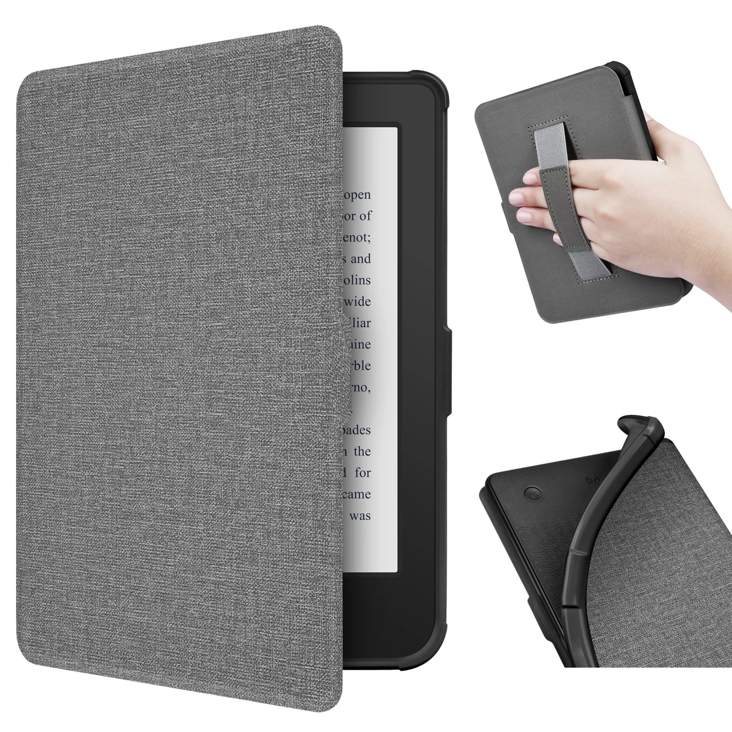 Case for Kobo Clara Colour BW 2024 & 2E – 6" Sleep/Wake Ebook Cover with Hand Strap Holder (N367/N365/N506)