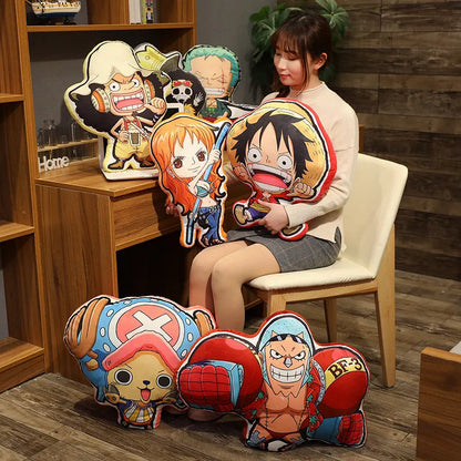 One Piece Anime Pillow – Luffy, Zoro, Sanji, Chopper & Usopp Stuffed Cartoon Cushion Toy, Perfect Birthday Gift