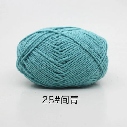 40-50g/Set 4ply Milk Cotton Knitting Yarn – Dyed Lanas for Crochet, Sweaters, Hats & Dolls, Affordable Craft Supplies