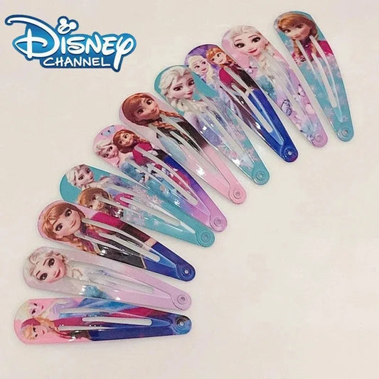 Random 5/10pcs Frozen Elsa Hair Clips, Cute Disney Hair Accessories, Digital Printed, Minimalist Birthday Gifts for Children