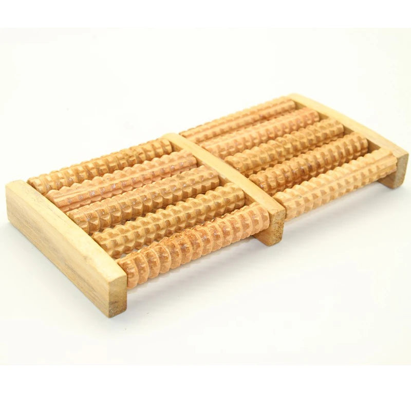Dual Wooden Foot Roller Massager — Relieves Plantar Fasciitis, Heel & Arch Pain, Stress Relief & Relaxation Gift