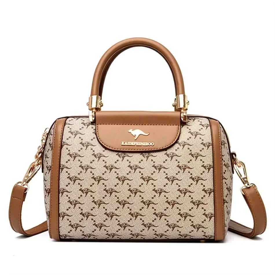 Luxury Fashion Print Women’s Handbag – Large Capacity Soft Leather Shoulder & Crossbody Designer Purse