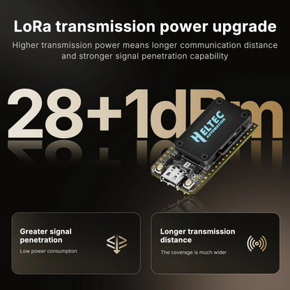 Heltec V4 WiFi LoRa 32 Dev Board - ESP32-S3 SX1262 28dBm 16MB Flash 2MB PSRAM 0.96" OLED for IoT & Mesh Gateway Projects