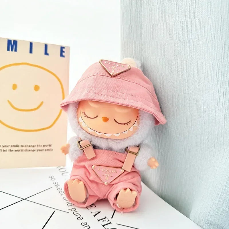 Anime Labubu Doll Clothes — Fashion Overalls for Labubu Idol V1/V2, 15/17cm Plush Doll Clothing Accessories, In Stock