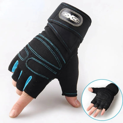 Outdoor Sports Fingerless Gloves – Long Wrist Guard for Men & Women, Ideal for Gym, Cycling, Hiking, Boxing & Training Workouts