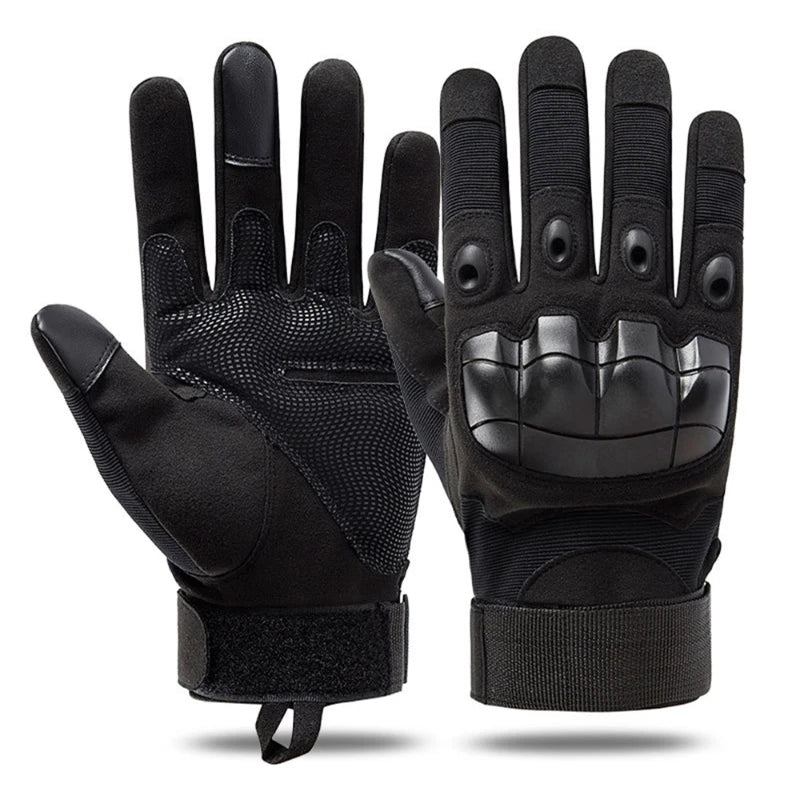 Moto Men’s Full Finger Motorcycle Gloves – Black Touchscreen Motorbike & Motocross Riding Protective Gear