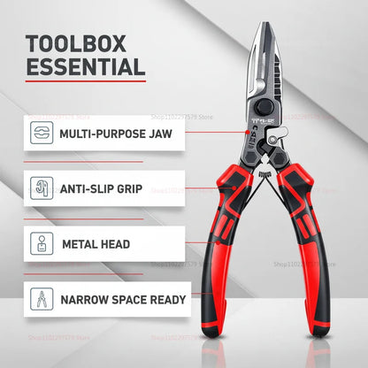 Multi-Functional Electrician Scissors - Heavy-Duty Wire Cutter, Crimper & Wrench Tool