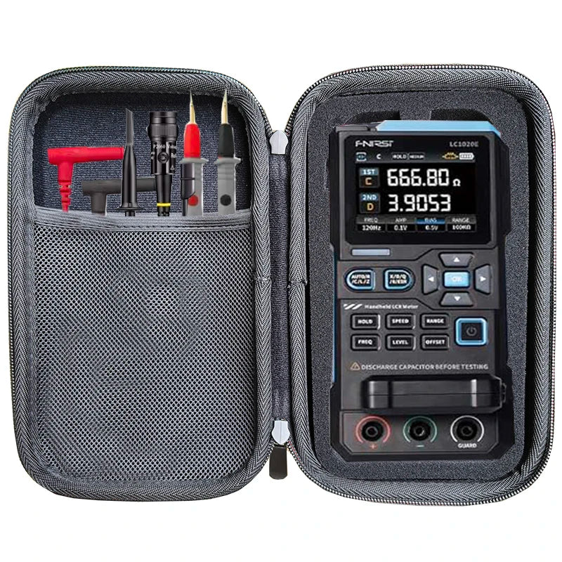 Hard EVA Carrying Case - Protective Storage Bag for FNIRSI LC1020E Digital Bridge LCR ESR Tester