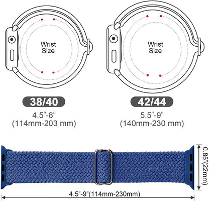 Braided Nylon Apple Watch Band – Adjustable Sport Strap Compatible with Ultra 2, Series 10/9/8/7/6/SE (40–49mm) Wrist Bracelet