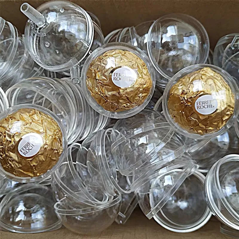 10/20/30/50pcs Clear Chocolate & Truffle Boxes – Flower Candy Holder Cases for Valentine’s Day Gifts