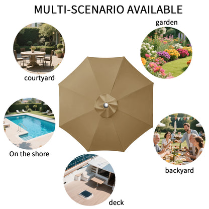 Universal 6/8 Rib Patio Umbrella Replacement Canopy – Polyester Sunshade & Rainproof Outdoor Cover Cloth