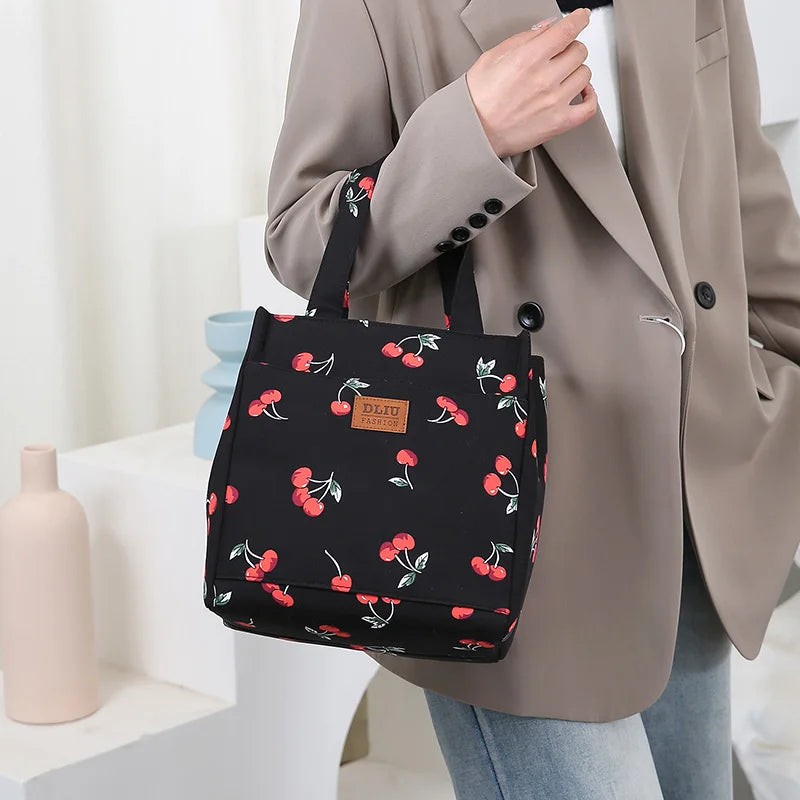 Fashionable Thickened Cotton Handbag — Large Capacity Tote, Mommy Bag, Lunch Box Storage Pouch, Commuter Handheld Bag