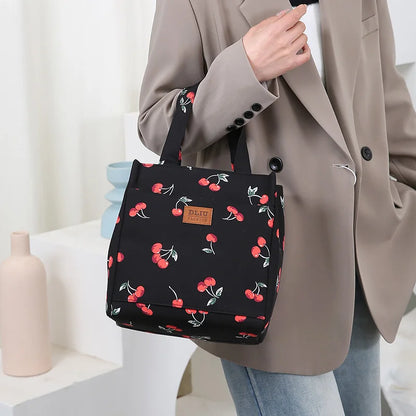 Fashionable Thickened Cotton Handbag — Large Capacity Tote, Mommy Bag, Lunch Box Storage Pouch, Commuter Handheld Bag