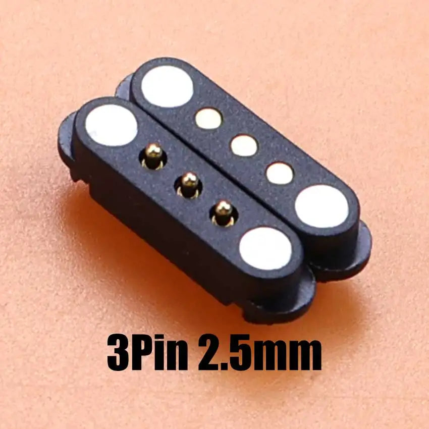 DC Magnetic Pogo Pin Connector - 2–8 Pin Spring-Loaded Male/Female Power Socket, 2.5/2.54/2.8mm Spacing
