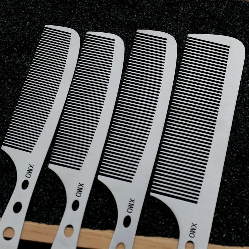 Ultra-Thin Titanium Steel Hairdressing Comb – Professional Men’s Point-Tail Hair Styling Brush