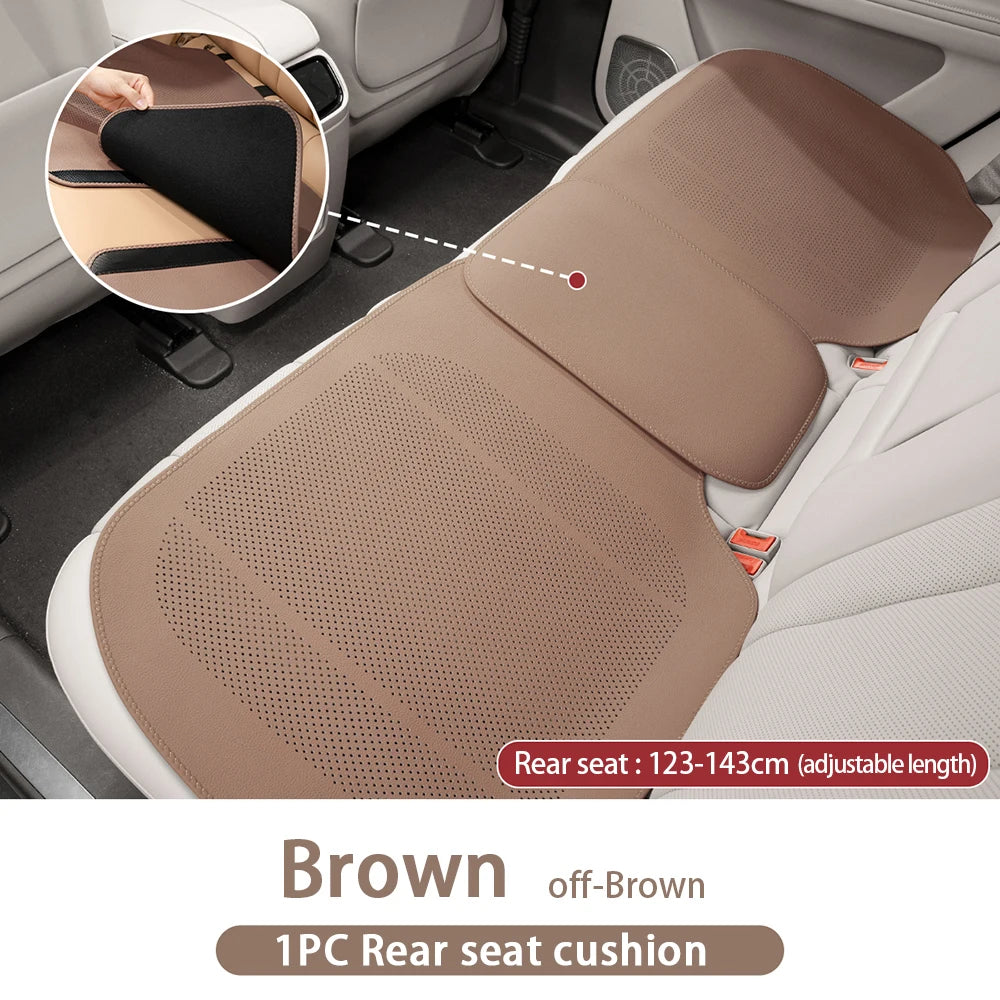 Universal Leather Car Seat Cushion - Breathable Perforated Four-Season Seat Cover