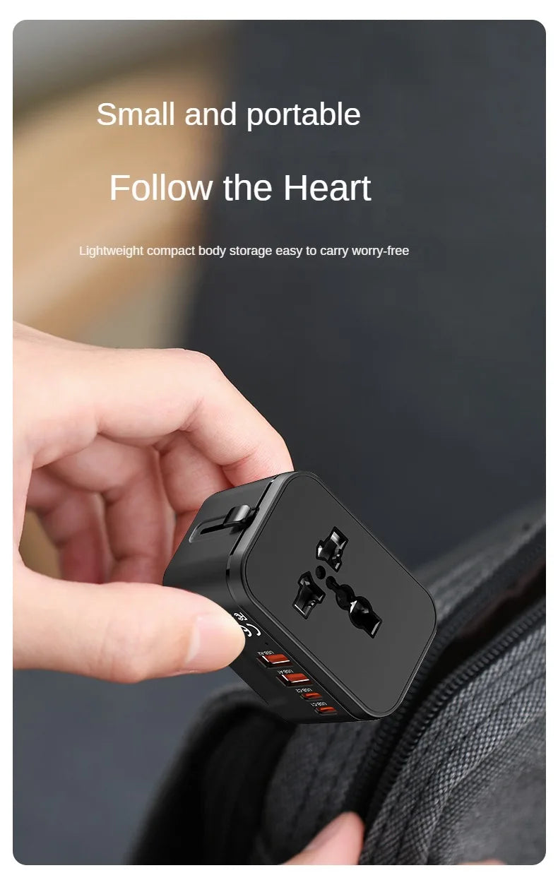 GaN Fast Charger Adapter — Multi-Port Global Travel Converter for Worldwide Use