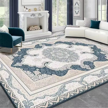 French Retro Persian Crystal Velvet Rug - Non-Slip Large Area Carpet for Living Room, Bedroom & Sofa