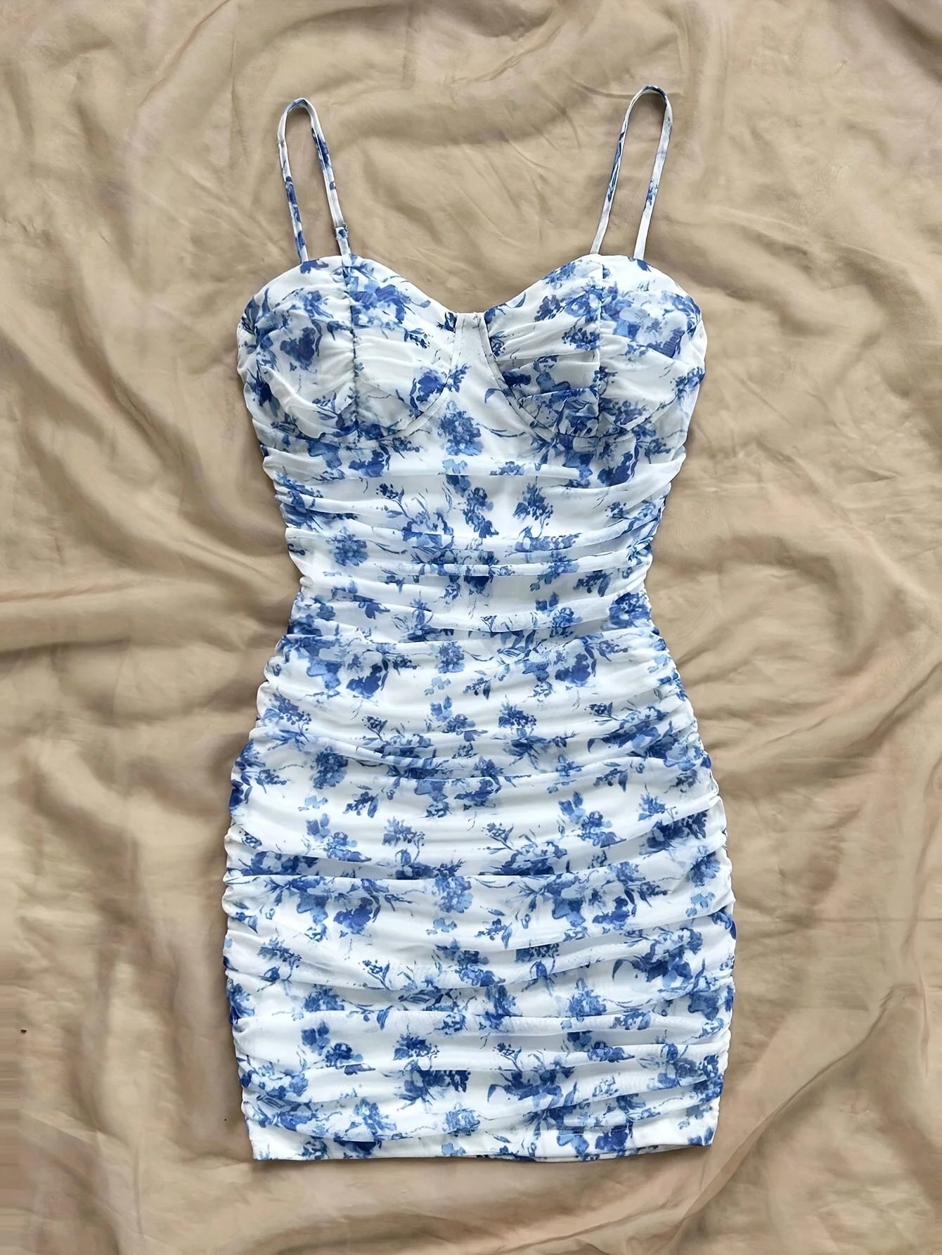 French Floral Backless Slip Dress – Sexy Summer Mini Dress for Women, Beach & Vacation Style